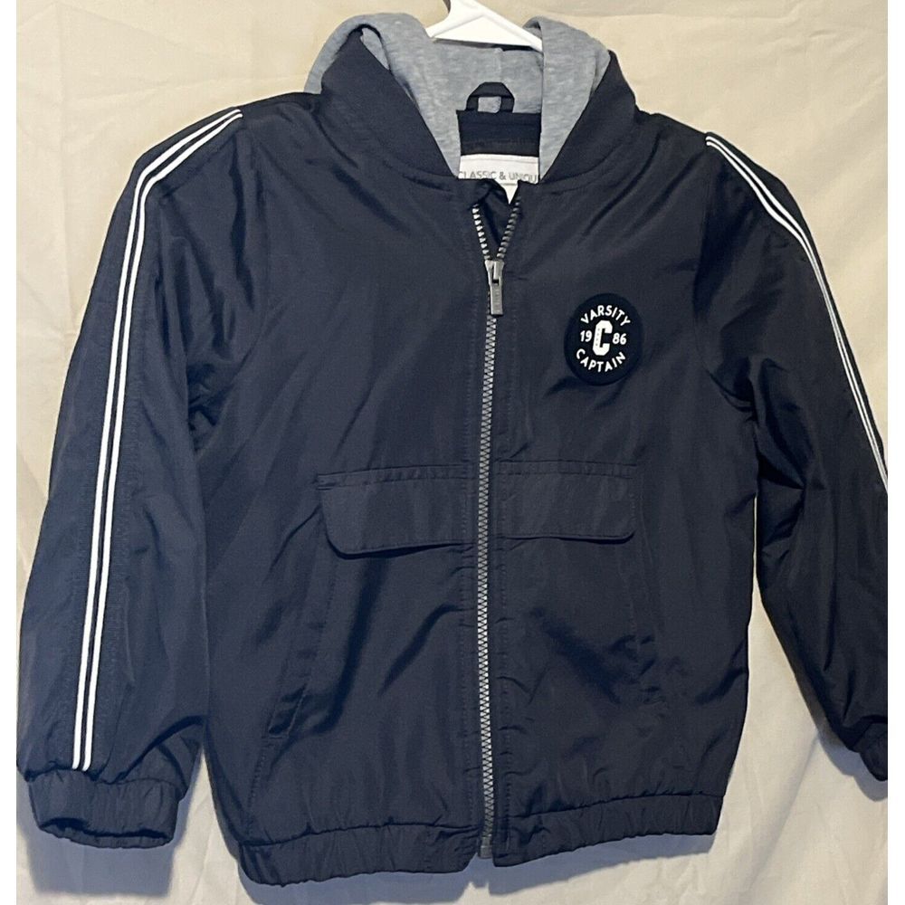 Carters Classic And Unique Boys Zip Up Lined Hoodie Jacket Size 4 Varsity Capt